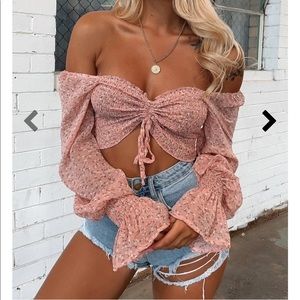 SOLD Beagle Crop - Pink Floral